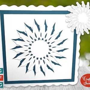 Sunburst Paper Cut Card | Wytnij i wklej Kartkę z życzeniami 1