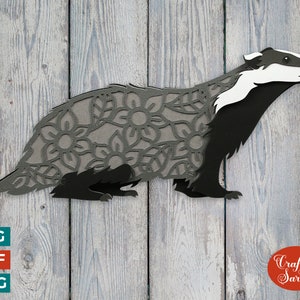 Badger SVG | Layered Woodland Badger Cutting File