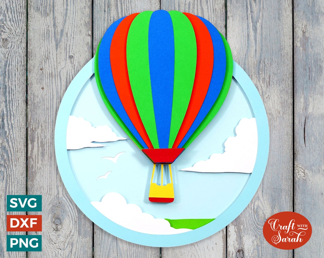 Hot Air Balloon SVG | Layered Hot Air Balloon Cut Files - Etsy