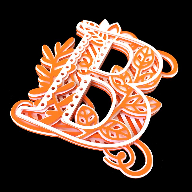 Download Letter B 3D Alphabet SVG for Cricut 3D SVG Letters B Monogram | Etsy