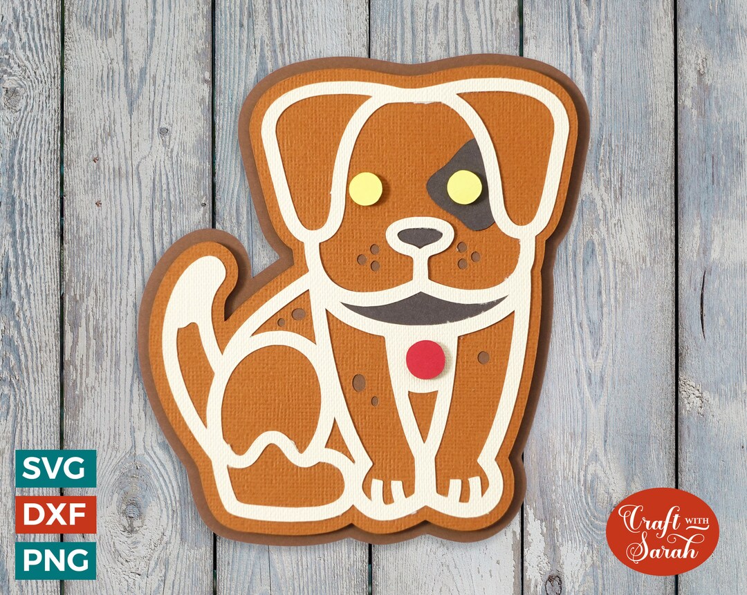 Gingerbread Dog SVG | Layered Festive Gingerbread Cut File - Etsy