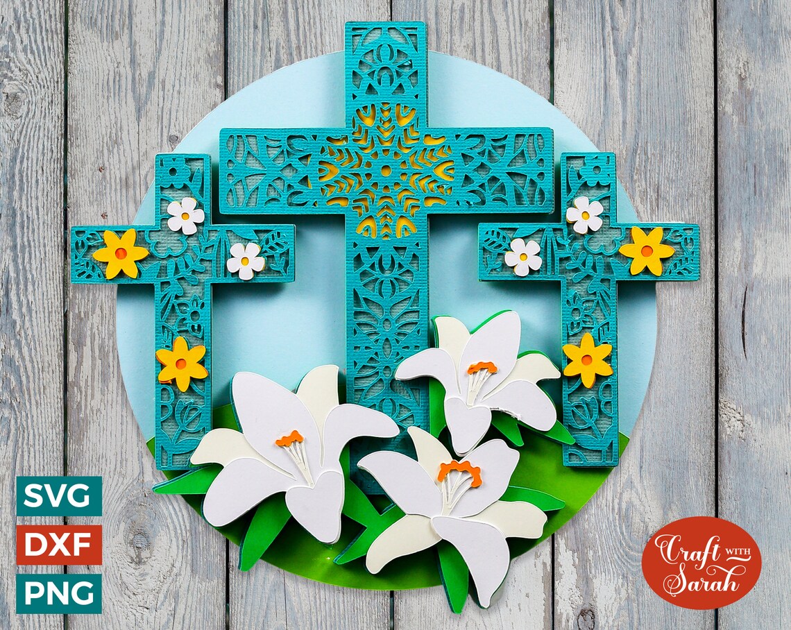 Easter Crosses SVG File Layered Mandala Cross Cutting File - Etsy