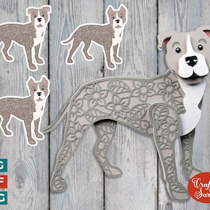 Pitbull SVG | Layered Pittie Dog Cutting File