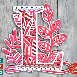 Letter L 3D alfabet SVG voor Cricut, 3D SVG Letters L monogram