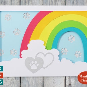wenskaart regenboogbrug | Gelaagde condoleancekaart SVG