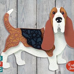 Basset Hound Dog SVG | Layered Basset Cutting File