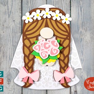 Gnome Bride SVG | Arquivo de corte Layered Bride Gnome