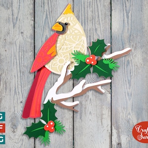 Cardenal SVG / Pájaro cardenal hembra SVG en capas