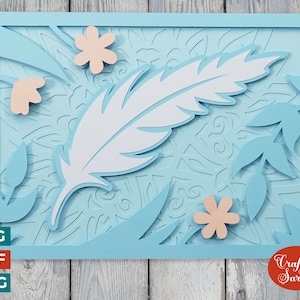 Tarjeta de condolencias con plumas / Tarjeta de condolencias en capas SVG