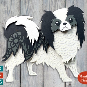 Japanisches Chin SVG | Geschichtete Japanische Spaniel Hund Plotterdatei