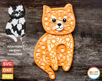Cat Layered SVG | Layered Shorthaired Cat Cutting File