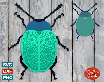 File di taglio di insetti coleotteri SVG / File di taglio di insetti coleotteri a strati