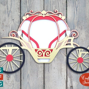 Hochzeitswagen SVG | Mehrschichtige Hochzeitswagen-Schnittdatei