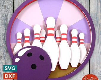 10 Pin Bowling SVG |  3D Bowling Alley Cut Files