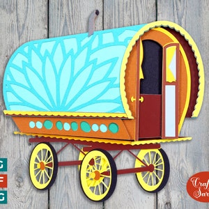 Vardo Wagon SVG | Layered Romani Warenkorb-Schnittdatei