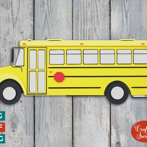 Ônibus Escolar SVG | Ônibus Amarelo em Camadas Transporte SVG