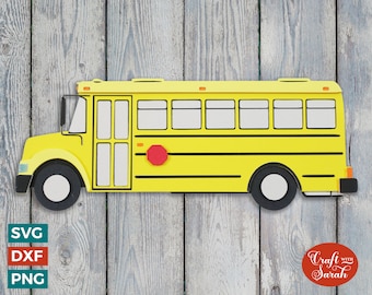 Autobús escolar SVG / Autobús amarillo en capas SVG
