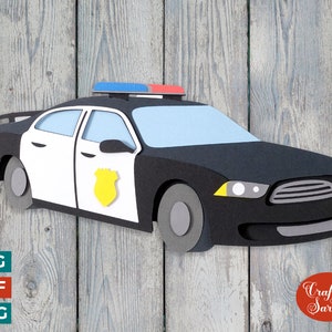 Polizeiauto SVG | Cop Auto SVG für Cardstock | 3D Fahrzeug