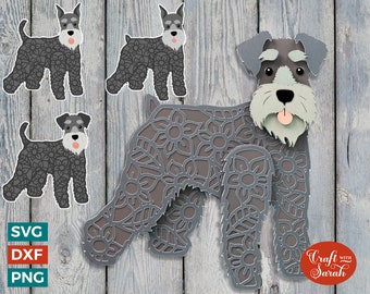 Schnauzer Dog SVG | Layered Miniature Schnauzer Cutting File