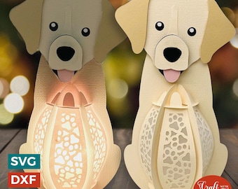 Labrador Lantern SVG | Layered Labrador Retriever Lantern Cutting File