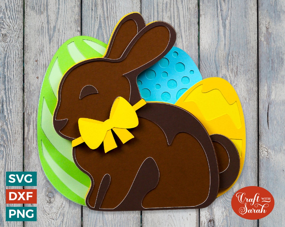 Chocolate Bunny SVG File | Layered Easter Rabbit Cutting File - Etsy