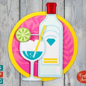 Gin SVG | Gelaagd cocktailsnijbestand