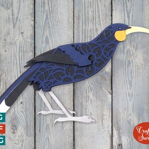 Huia Vogel SVG | 3D Layered Vogel Schneidedatei