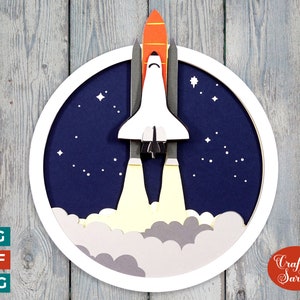 Spaceshuttle SVG | Gelaagd raketsnijbestand