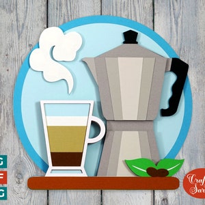 File di taglio del caffè SVG / Caffettiera a strati