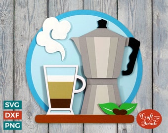 Coffee SVG | Layered Cafetiere Coffee Cutting File
