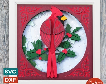 Archivo de corte de caja de sombra de Navidad festiva (SVG)