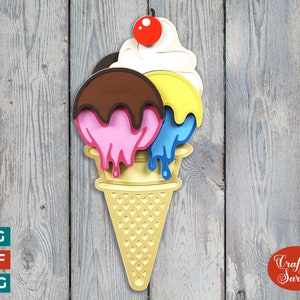 Eis SVG | Layered Sommer Eistüte Schnittdatei