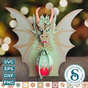 Medieval Dragon Lantern SVG | 3D Dragon Lantern Design Cutting File