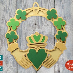 Claddagh Ring SVG File | Layered Claddagh Cutting File