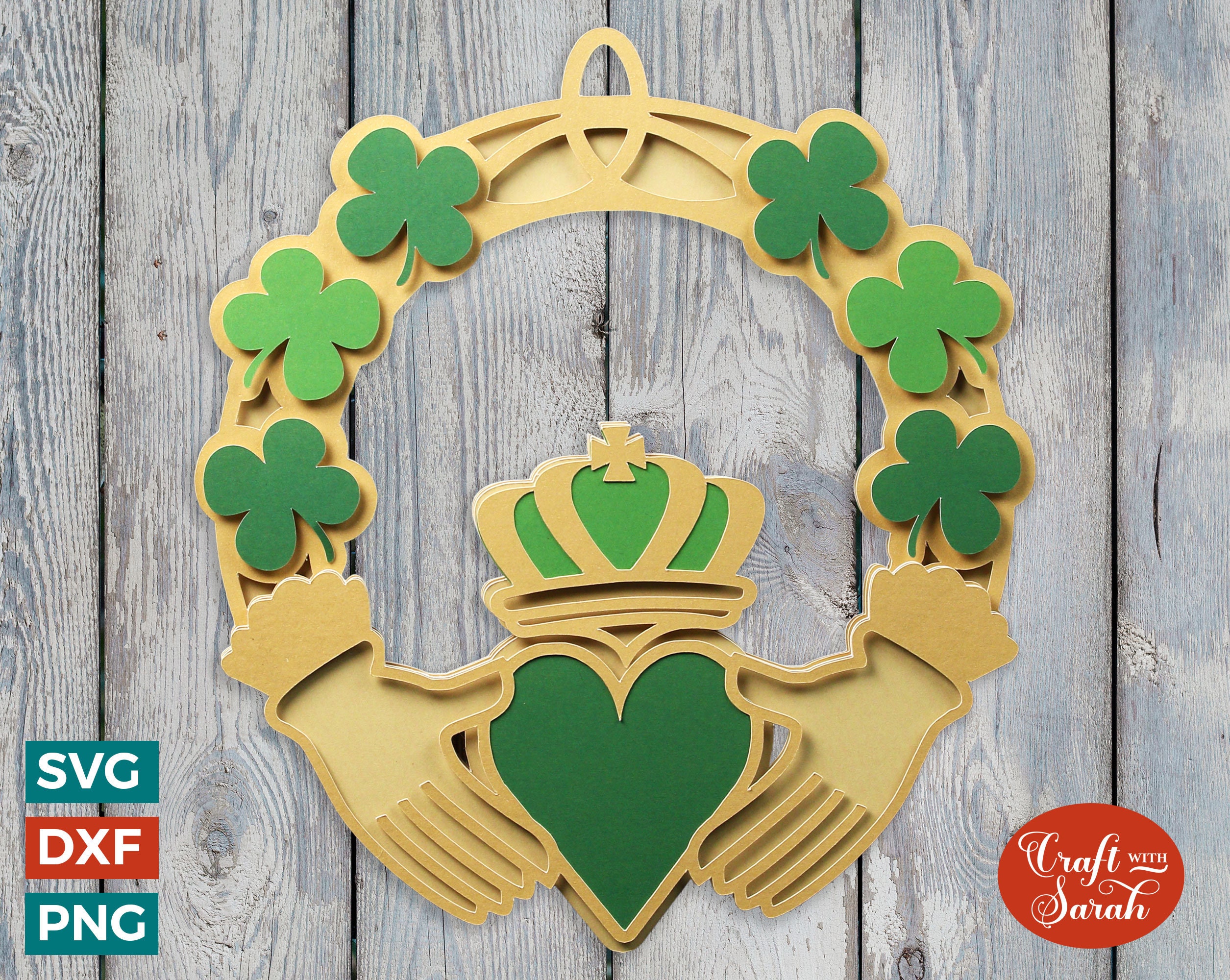 Claddagh Ring SVG File | Layered Claddagh Cutting File - Etsy