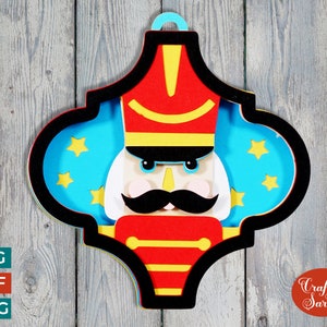 Enfeite de Natal Quebra-Nozes SVG | Arquivo de Corte de Decoração Arabesco Festivo