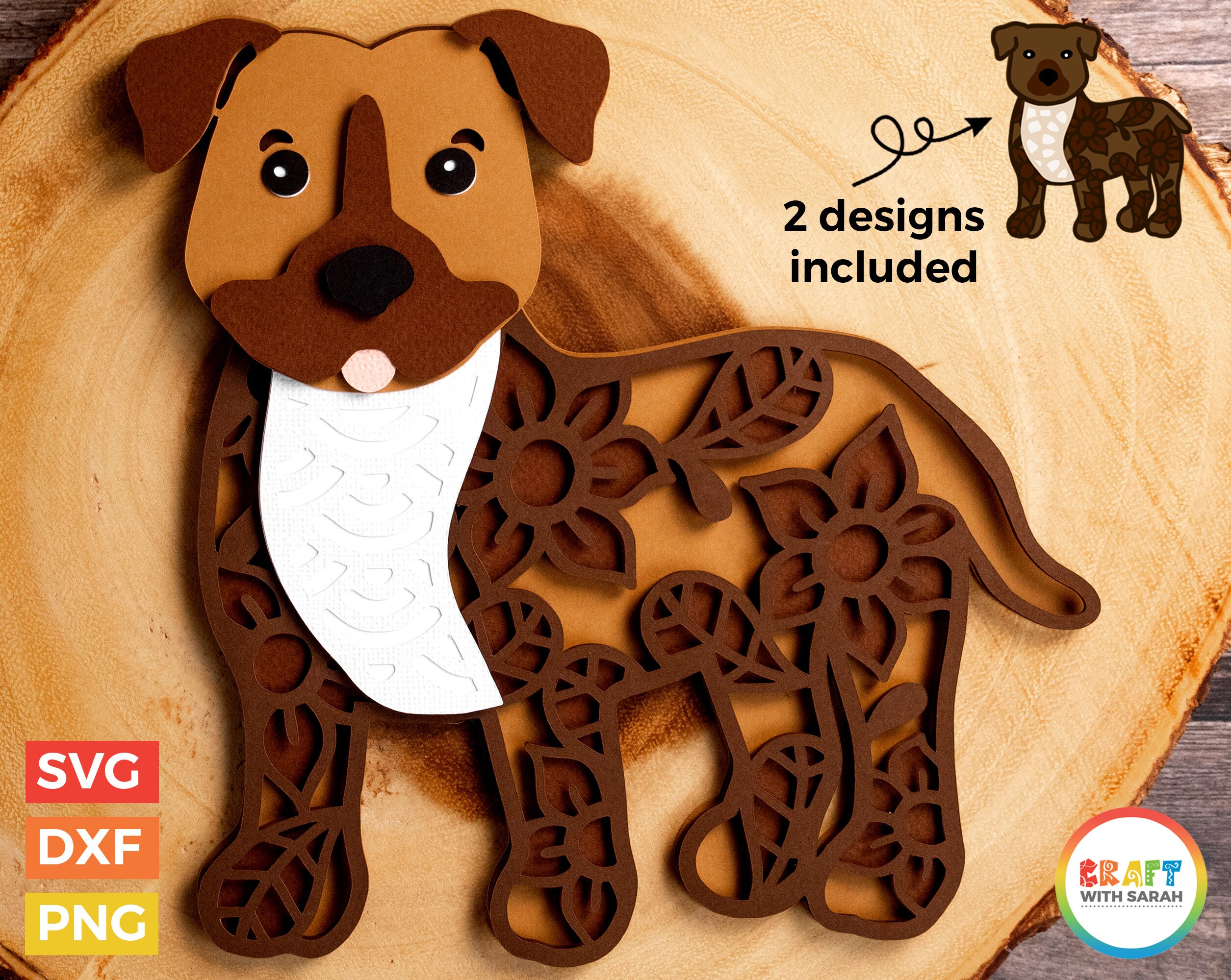 Download Staffie Svg Layered Cutting File 3d Staffordshire Bull Etsy