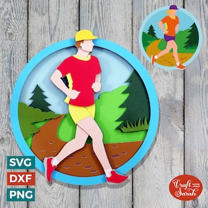 Archivos de corte SVG de carreras de campo traviesa y carreras de trail masculinas y femeninas