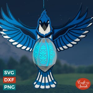 Lanterna Blue Jay SVG | Arquivo de corte em camadas da Lanterna Blue Jay