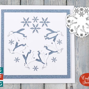Winter Penguins Cut Tuck Card SVG | Cut & Tuck Greetings Card 20