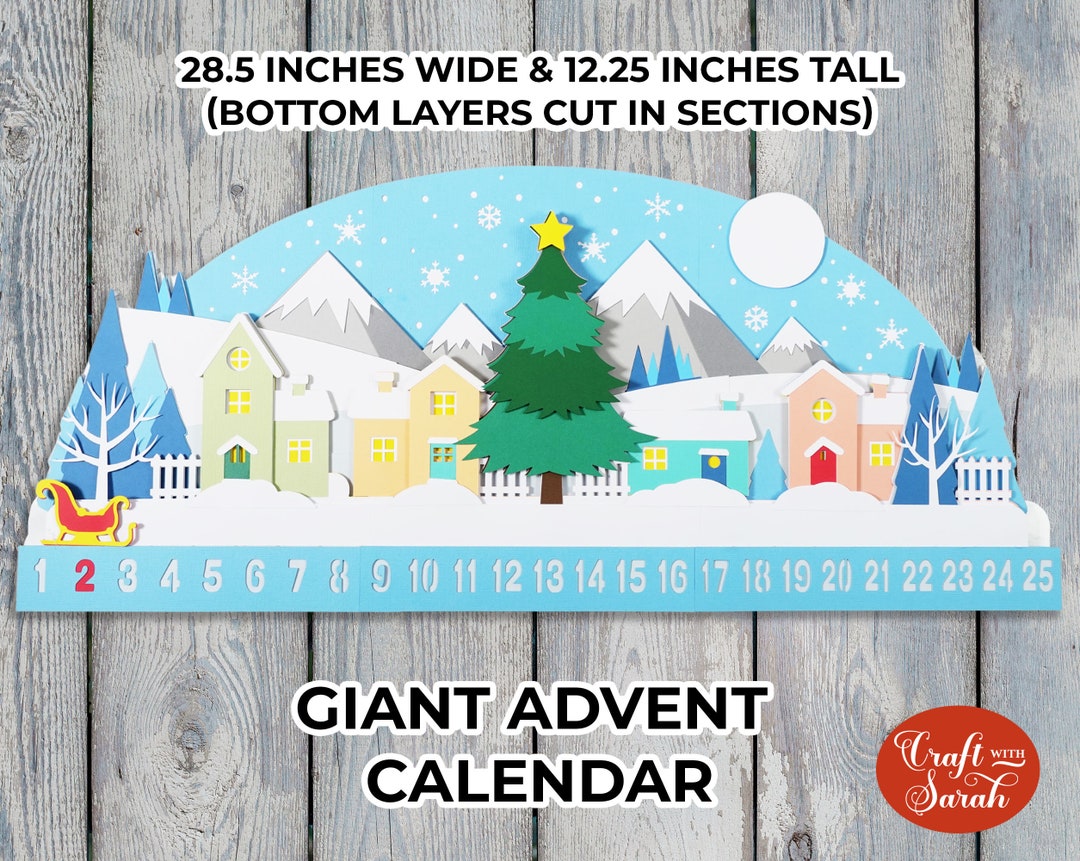 GIANT Advent Calendar SVG Offthemat Happy Christmas SVG Etsy