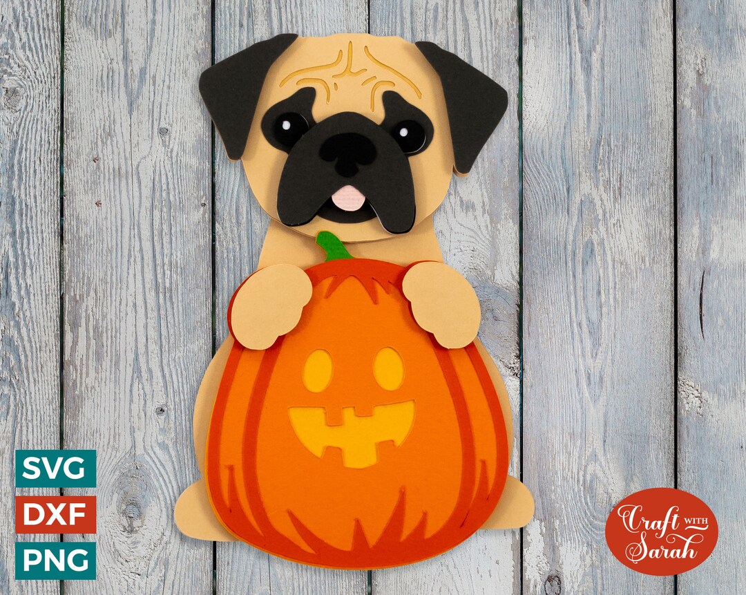 Pug Pumpkin SVG | Pug Dog Pumpkin for Halloween - Etsy