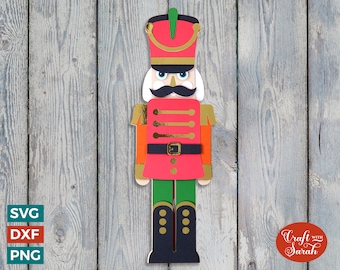 Nutcracker SVG | 3D Layered Christmas Nutcracker Cutting File