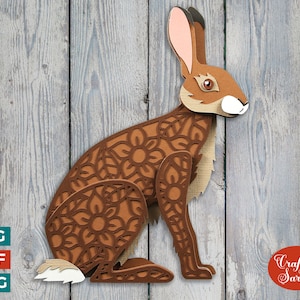 Hase SVG | Layered Waldhase Plotterdatei