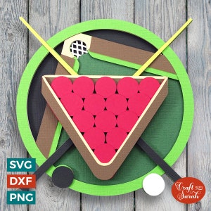 Snooker SVG | Snooker Balls & Cues Cut File