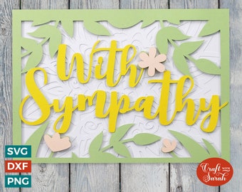With Sympathy Card | Layered Sympathy Card SVG
