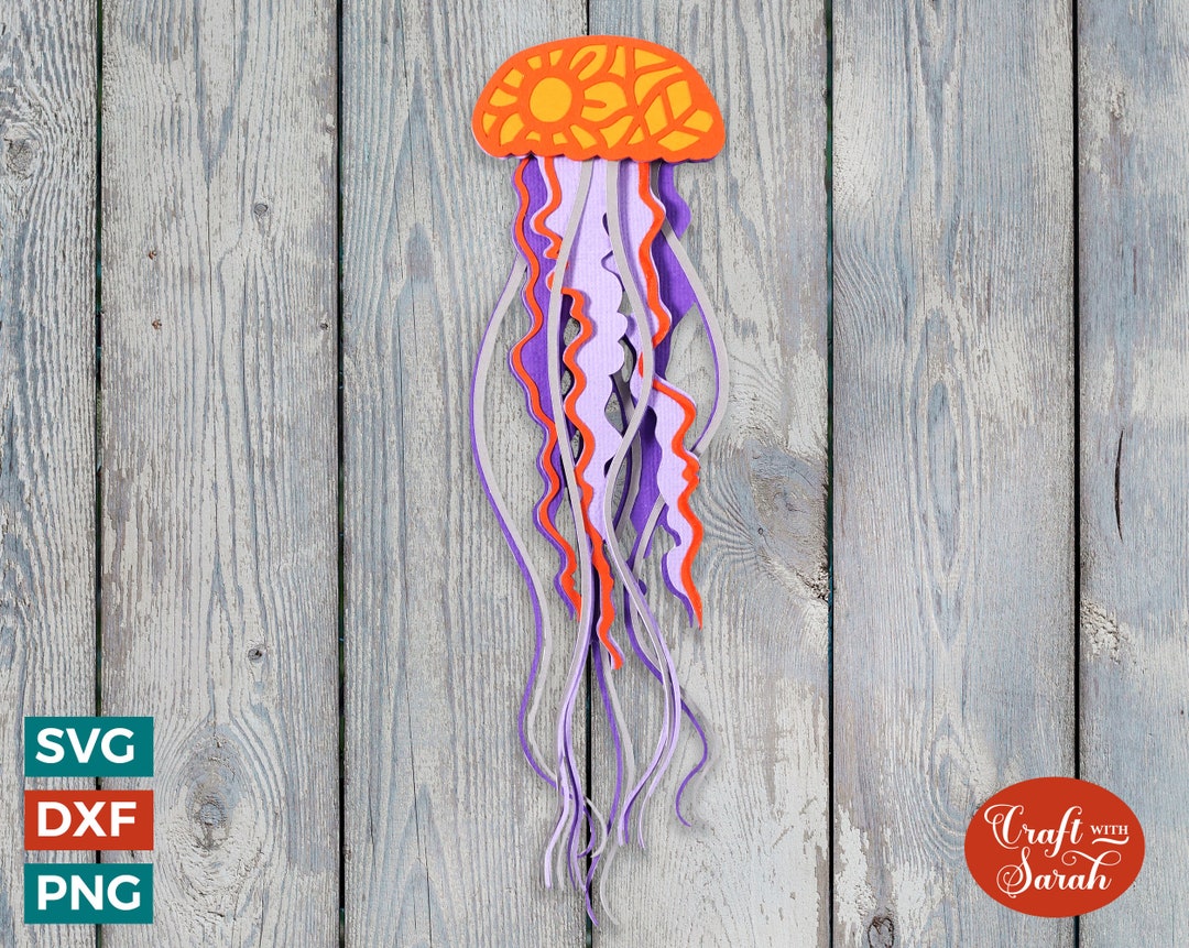 Jellyfish SVG Layered Jellyfish Cutting File Etsy