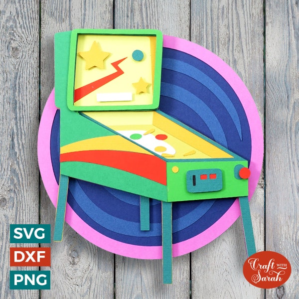 Pinball Machine SVG | Layered Arcade Game Cutting File
