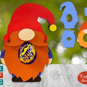 Gnome Egg Holder SVG | Easter Gnome Chocolate Egg Holder