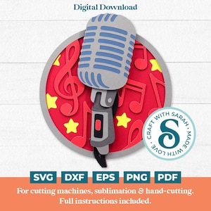 Microphone SVG | Layered Musician Cut Files
